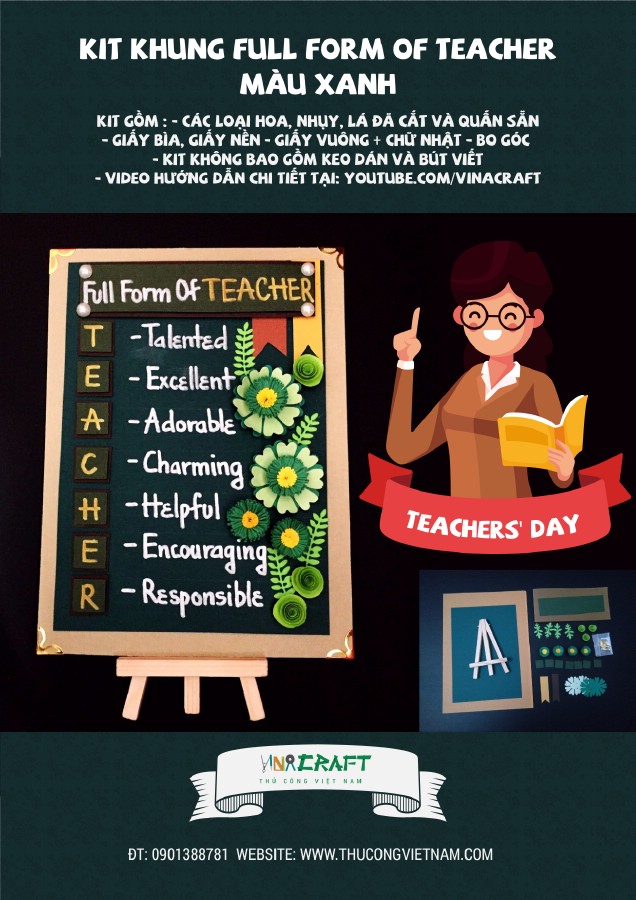 Kit khung Full form of Teacher xanh